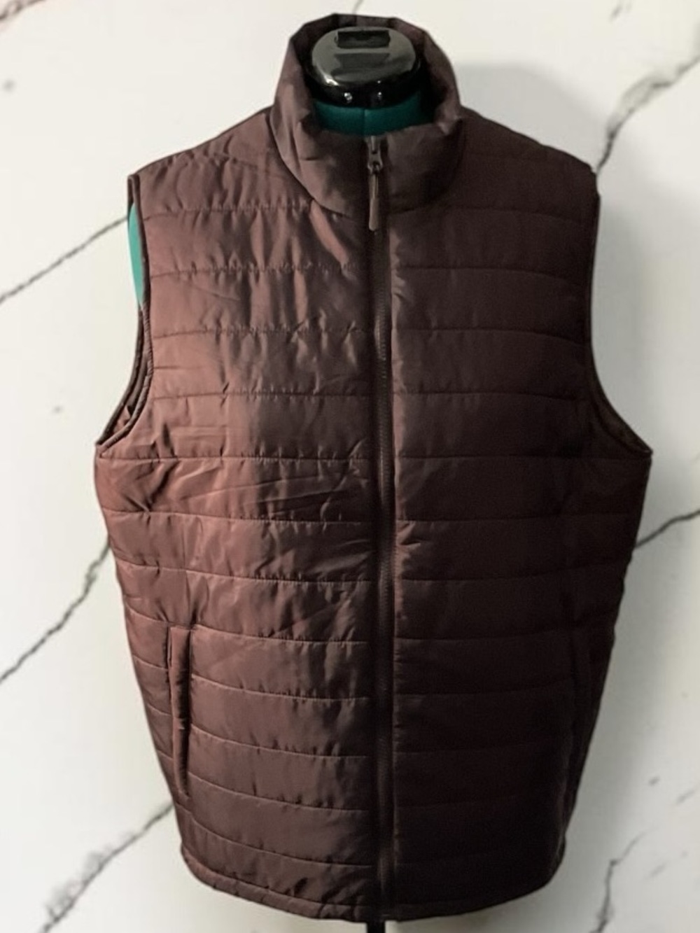 Sonoma Chocolate Brown Quilted Puffer Vest P:23” L:30”